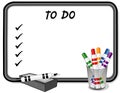 To Do List Whiteboard, Marker Pens, Eraser Royalty Free Stock Photo