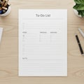 And Notes with checkboxes. A pencil and pen are placed on the Royalty Free Stock Photo