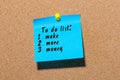 To do list with words Make More Money pinned at cork notice board. Business concept, free space for text Royalty Free Stock Photo