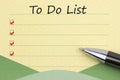 To Do List written on note