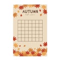 To do planner template. Daily check list cozy autumn vibes. Autumn trendy organizer elements. Harvest festival, thanksgiving day