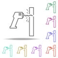 to drill a wall outline icon. Elements of Construction in multi color style icons. Simple icon for websites, web design, mobile Royalty Free Stock Photo