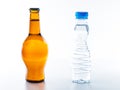 To drink water is healthier than drinking beer Royalty Free Stock Photo