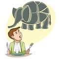 To eat an elephant Royalty Free Stock Photo