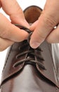 To fasten bootlace on shoes