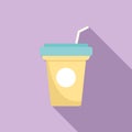 To go coffee cup icon flat vector. Takeaway food