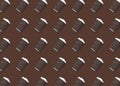 To-go drink. Pattern design with paper coffee cup on brown background Royalty Free Stock Photo