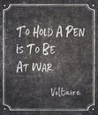 to hold a pen Voltaire