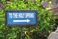 To the holy spring indication sign at Tirta Empul Temple, Bali - Indonesia Royalty Free Stock Photo