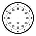 12 to 24 Hour Military Time Clock Conversion Template Isolated Vector Illustration Royalty Free Stock Photo