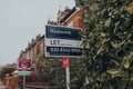 To Let board by Winkworth outside a house in Muswell Hill, North London, UK Royalty Free Stock Photo