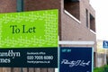 To Let signs outside a English townhouse Royalty Free Stock Photo