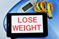 To lose weight - normalization of state of health and increase aesthetic appeal. The purpose of weight loss - the fight against Royalty Free Stock Photo