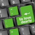 To love dearly, keyboard with computer key button Royalty Free Stock Photo