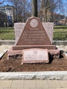 memorial stone for Operation Desert shield, desert storm, in Worcester Common, Ma