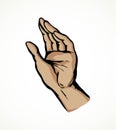 To point with finger. Vector drawing