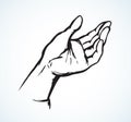 To point with finger. Vector drawing