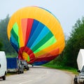 To prepare hot air balloon flight Royalty Free Stock Photo