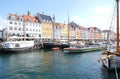 The colorful Nyhavn village in Copenhagen, Denmark