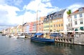 The colorful Nyhavn village in Copenhagen, Denmark