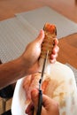 Preparing Crayfish or Lobster for cooking Royalty Free Stock Photo