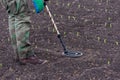 To seek treasures on earth with a metal detector