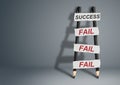 To success through failures creative concept, pencil Ladder with Royalty Free Stock Photo