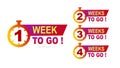 1 to 4 weeks to go. Sale countdown badges