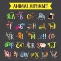 A to z animal alphabet dark background