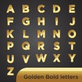 a to z gold letter golden fonts bold gold bar font type face best for logos