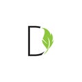 Letter D With Leaf Logo