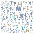 A to Z word cloud, multicolor Alphabet word cloud, t-shirt and shirt print design, Bunche of Alphabet random place art, background