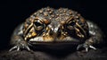 Toad close-up on a dark background,  Studio shot Royalty Free Stock Photo