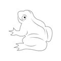 Toad. Frog. Silhouette of a toad on a white background. Design element.