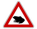 Toad migration warning sign