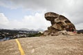 Toad Rock on a hill at Mount Abu, Sirohi District, Rajasthan, Indi Royalty Free Stock Photo