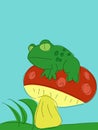 Toad on a Toadstool Royalty Free Stock Photo