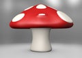 Toadstool on a grey background