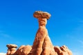 Toadstool hoodoos balanced rock formation, a group of desert rock formations, shaped by wind erosion to resemble mushrooms or Royalty Free Stock Photo