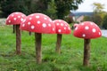 Toadstool mushroom made from wood Royalty Free Stock Photo