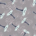 Toadstool mushrooms seamless pattern. Magical fly agaric wallpaper