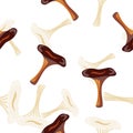 Toadstool mushrooms seamless pattern. Magical fly agaric wallpaper