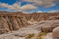 Summer Badlands View at the Top of the Trail at Toadstool Geologic Park in Northwestern Nebraska. Royalty Free Stock Photo