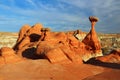 Grand Staircase Escalante National Monument, Evening Light on Toadstools Hoodoos in American Southwest Desert, Utah, USA Royalty Free Stock Photo