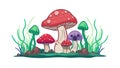 Toadstools: Forest Ground Flora and Natural Environment, vector design Generative AI Royalty Free Stock Photo