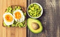 Toast with avocado and egg Royalty Free Stock Photo