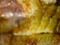 Toast bread butter and sweetened condensed milk, Close up and Macro shot, Selective focus, Snack food concept