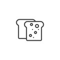 Toast bread line icon