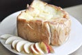 Toast with butter topping and apple Royalty Free Stock Photo