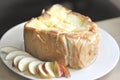 Toast with butter topping and apple Royalty Free Stock Photo